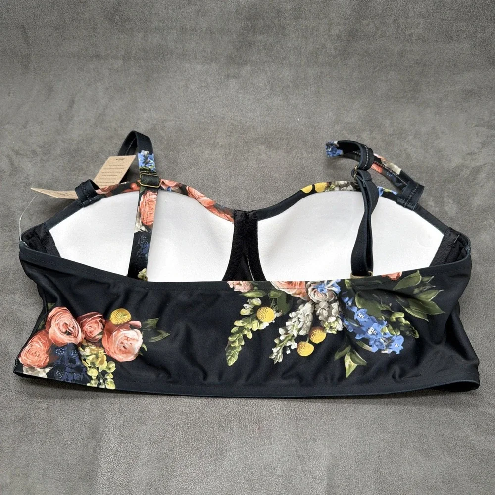 Albion Fit Hailey Crop Bikini Top Rose Black Size Medium - Picture 4 of 7